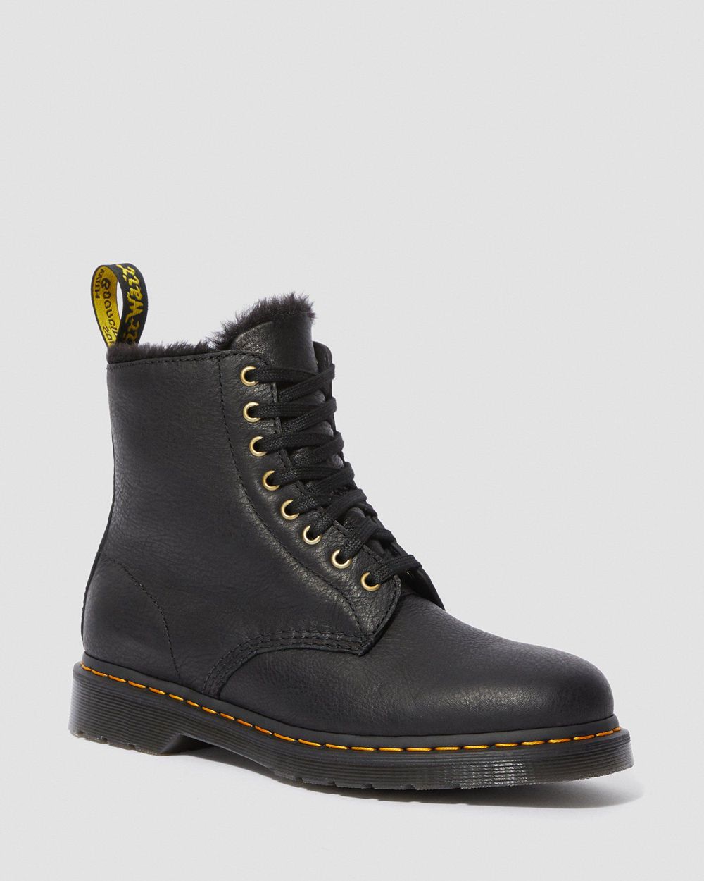 Dr Martens 1460 Pascal Faux Fur Lined Šnurovacie Topánkylar Panske ( Čierne ) SK 543-UFGBNJ